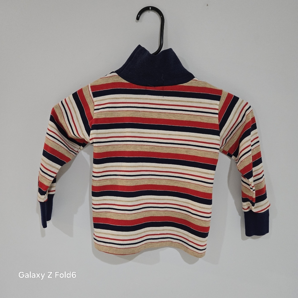 Vintage 90s Healthtex Toddler Turtle Neck Striped Kids 3T